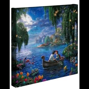 Little Mermaid Kiss the Girl Thomas Kinkade Canvas